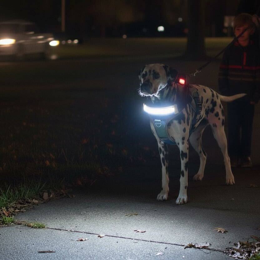Alt View 2. Lumi Pawtners - Lumi One LED Dog Harness Black - Black.