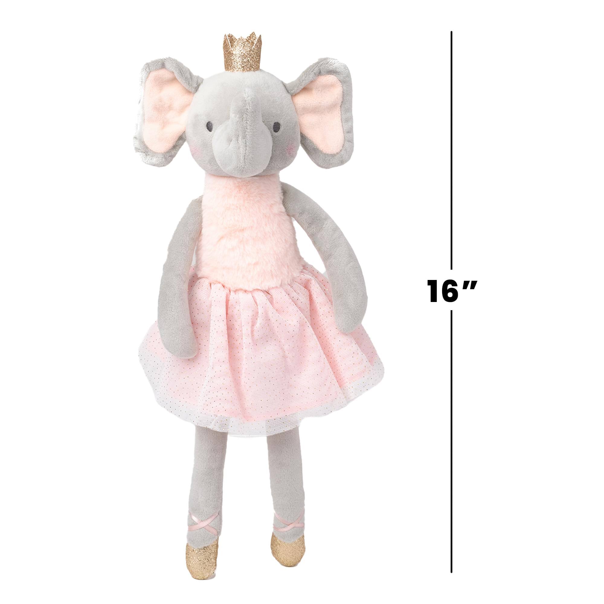 Alt View 4. TriAction Toys - Teddykompaniet Plush Ballerina Elephant, Ellie - Grey.