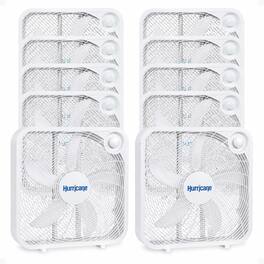 Hurricane - 20" Classic Series Floor Box Fan with 3 Speed Settings, 10 Pack - White