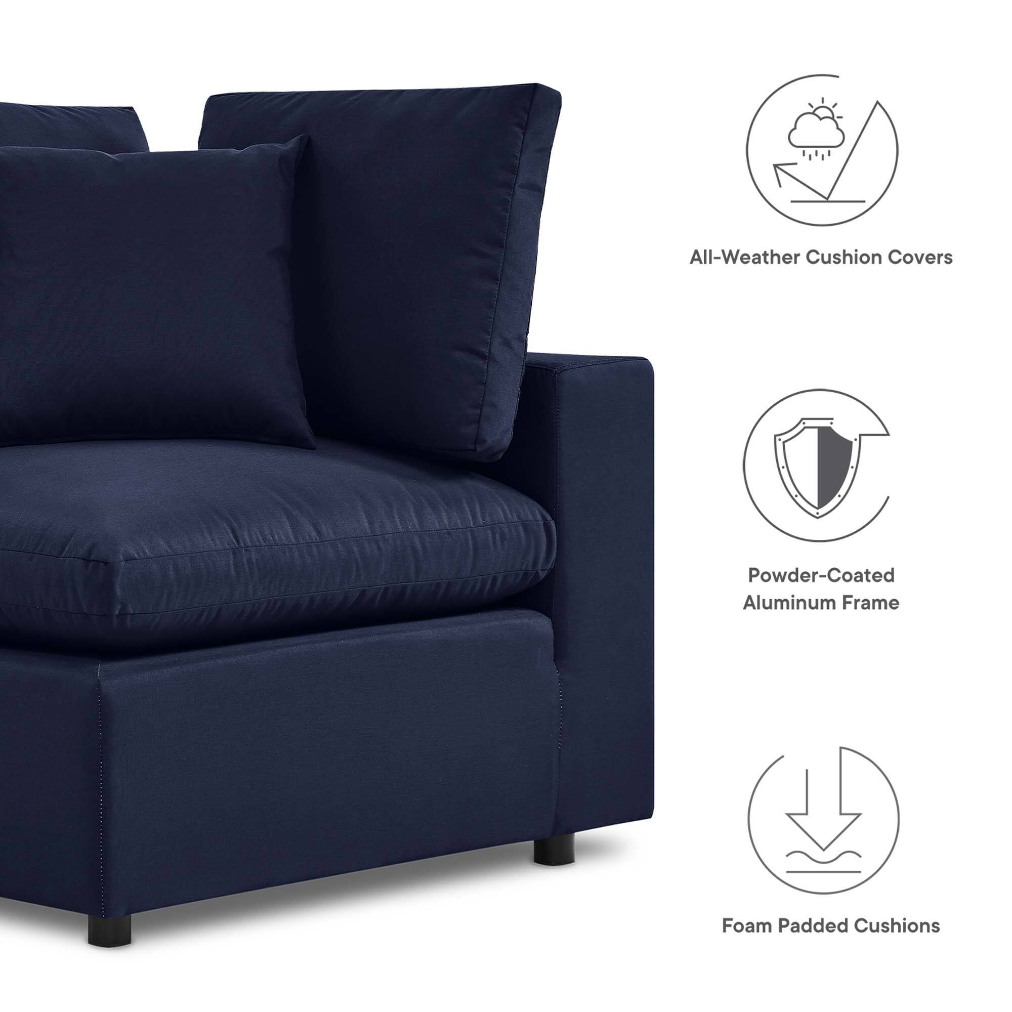 All-Weather Cushion Covers  
Powder-Coated Aluminum Frame  
Foam Padded Cushions