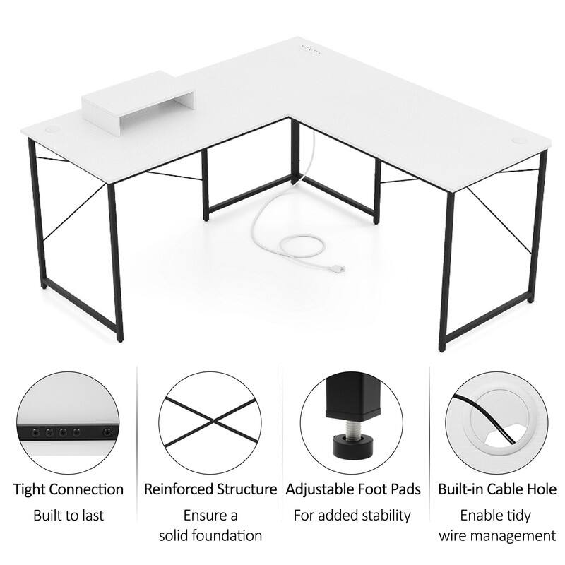 - Tight Connection
  - Built to last

- Reinforced Structure
  - Ensure a solid foundation

- Adjustable Foot Pads
  - For added stability

- Built-in Cable Hole
  - Enable tidy wire management