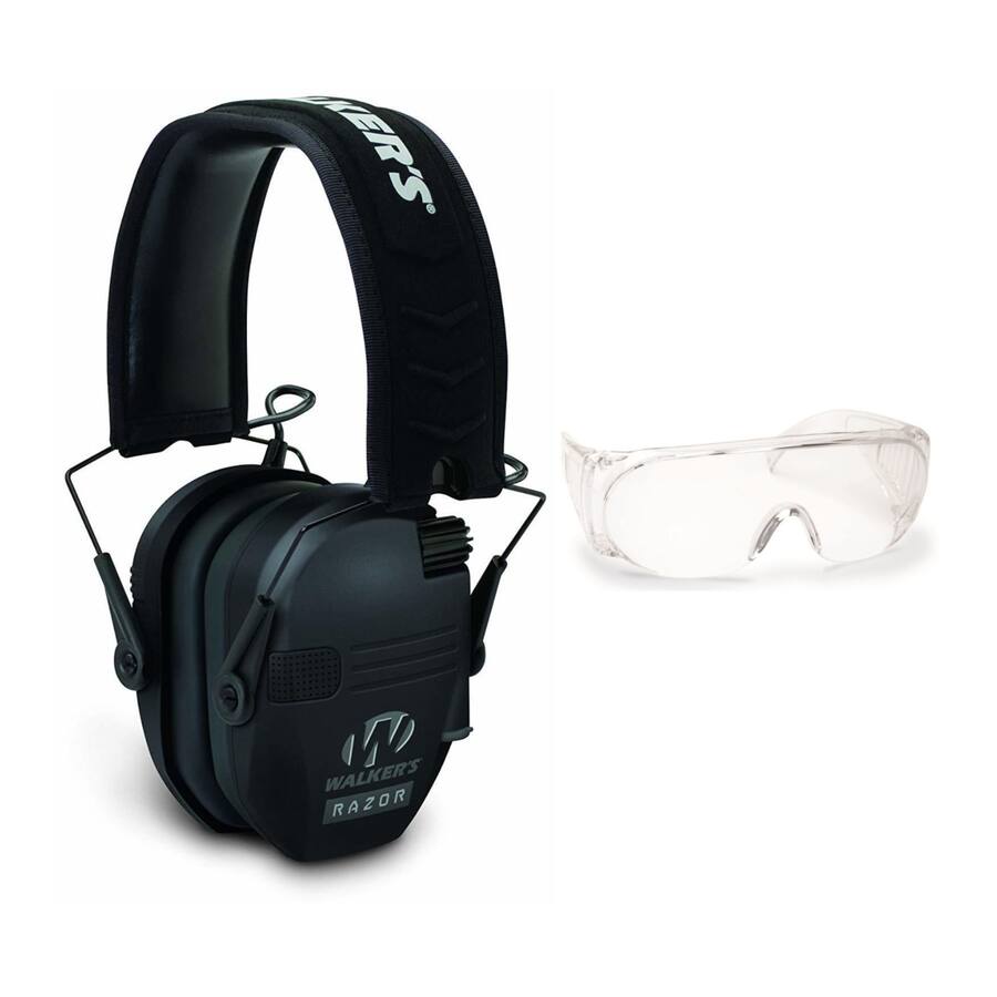 Walker Razor Comms Kit Walkers Walker's Razor Slim Shooting Muffs Kit with OTG Safety Glasses ...