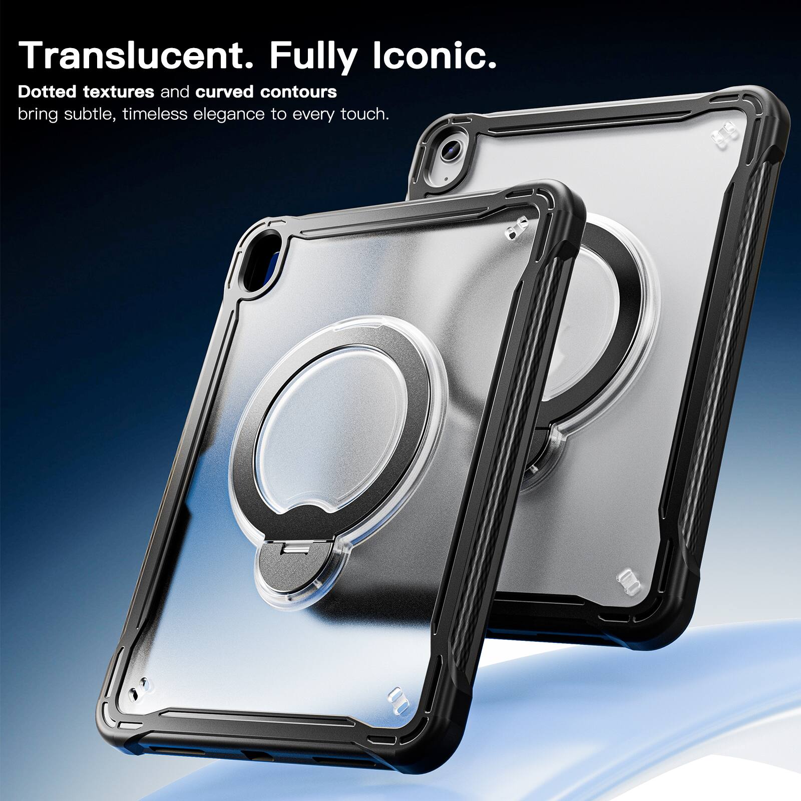 Translucent. Fully Iconic.  
Dotted textures and curved contours bring subtle, timeless elegance to every touch.