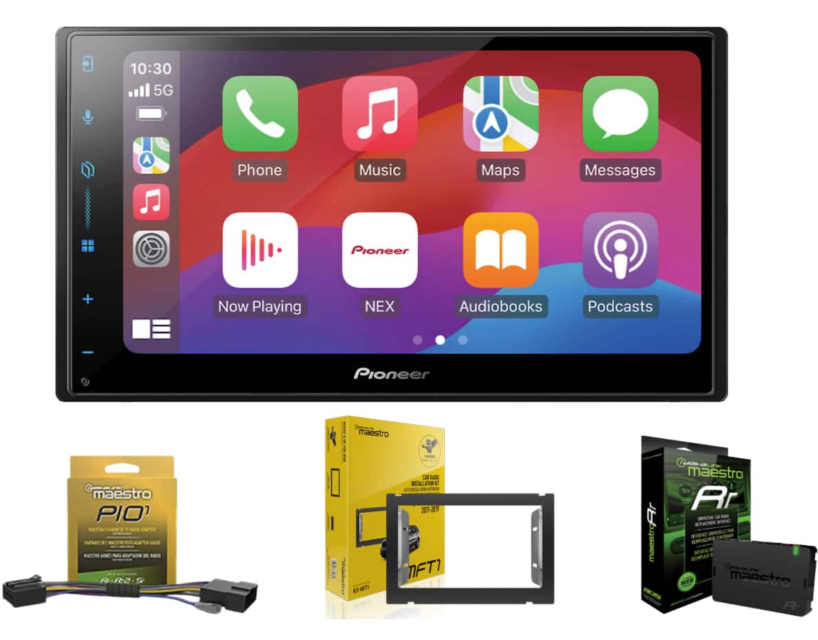 Pioneer - DMH-W3050NEX Digital Receiver Backup Camera + ADSMRR + KIT-MFT1 for Ford vehicles w/ "My Ford Touch" Radio - Black