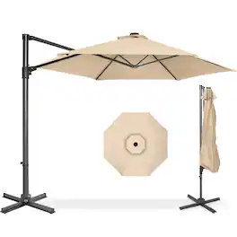 Best Choice Products - 10ft 360 Rotating Cantilever Offset Hanging Patio Umbrella - Sand