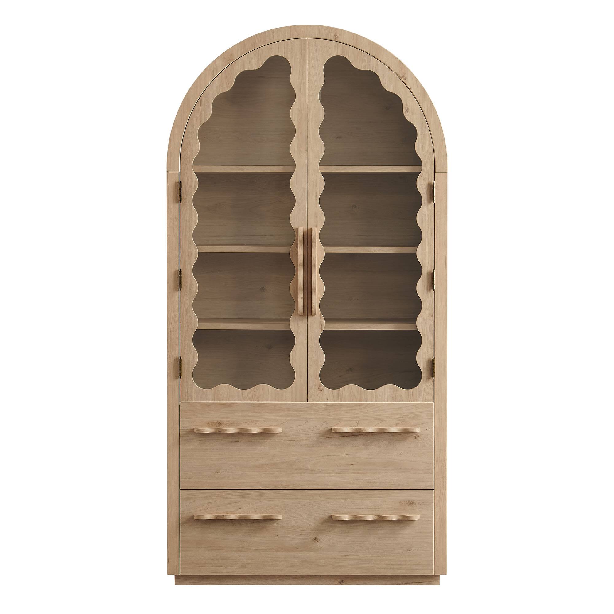 Alt View 5. Modway - Rory 76 Inch Arched Kitchen Pantry Cabinet by Modway - Light Oak.