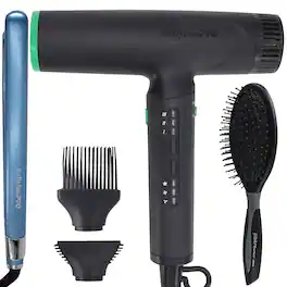 Babyliss - Pro Nano Titanium Hair Dryer (Tomb45 Collection) + 1" Flat Iron + Brush - Black