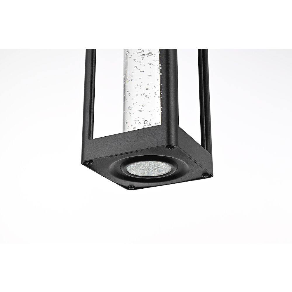 Alt View 2. Elegant Lighting - Amaris 23 inch LED Outdoor Pendant in Black - Black And Clear.
