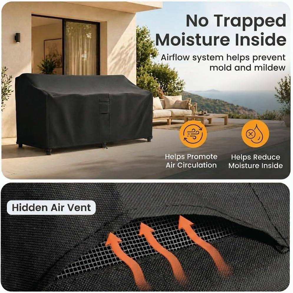 No Trapped Moisture Inside  
Airflow system helps prevent mold and mildew  

Helps Promote Air Circulation  
Helps Reduce Moisture Inside  

Hidden Air Vent