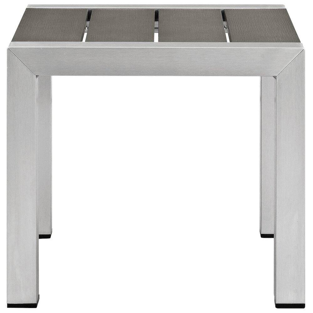 Alt View 1. Outdoor Escape - Aluminum Outdoor Side Table with Lightweight Design and Easy Maintenance - Gray.