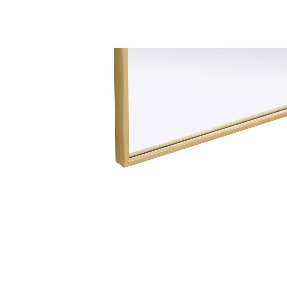 Left. Elegant Kitchen and Bath - Notched Metal Mirror 27x42 inch in Brass - Brass.