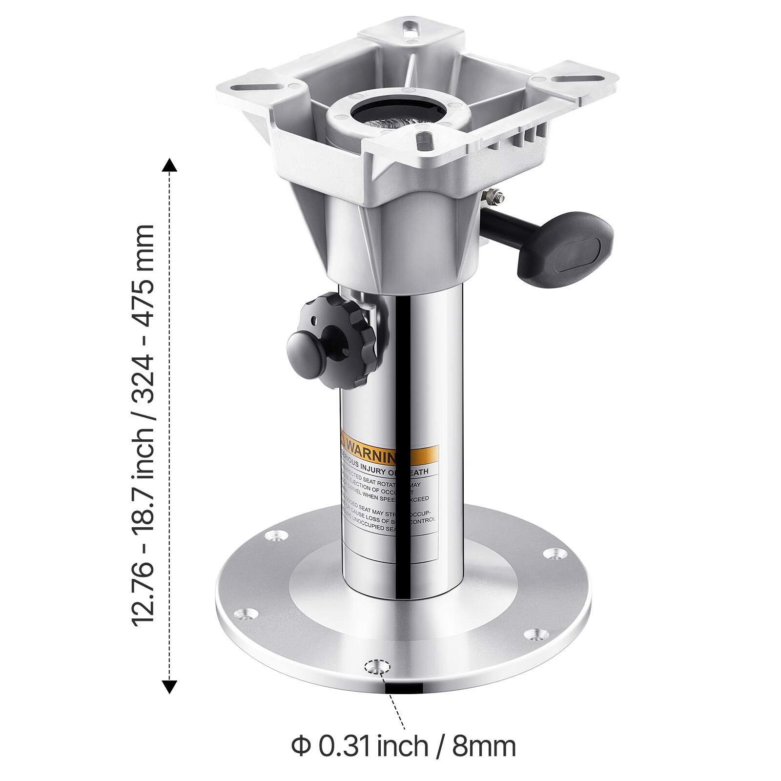 12.76 - 18.7 inch / 324 - 475 mm

WARNING

0.31 inch / 8mm