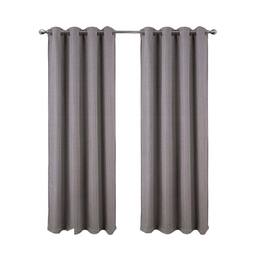 RT Designers Collection - RT Designer Collection Demi Lux Jacquard Blackout Grommet Curtain Panel 52" x 84" - Charcoal