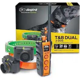 Dogtra - T&B Dual 2-Dog Long Range 1.5-Mile Expandable Dual Dial Training and Beeper Remote Dog Training E-Collar - Black