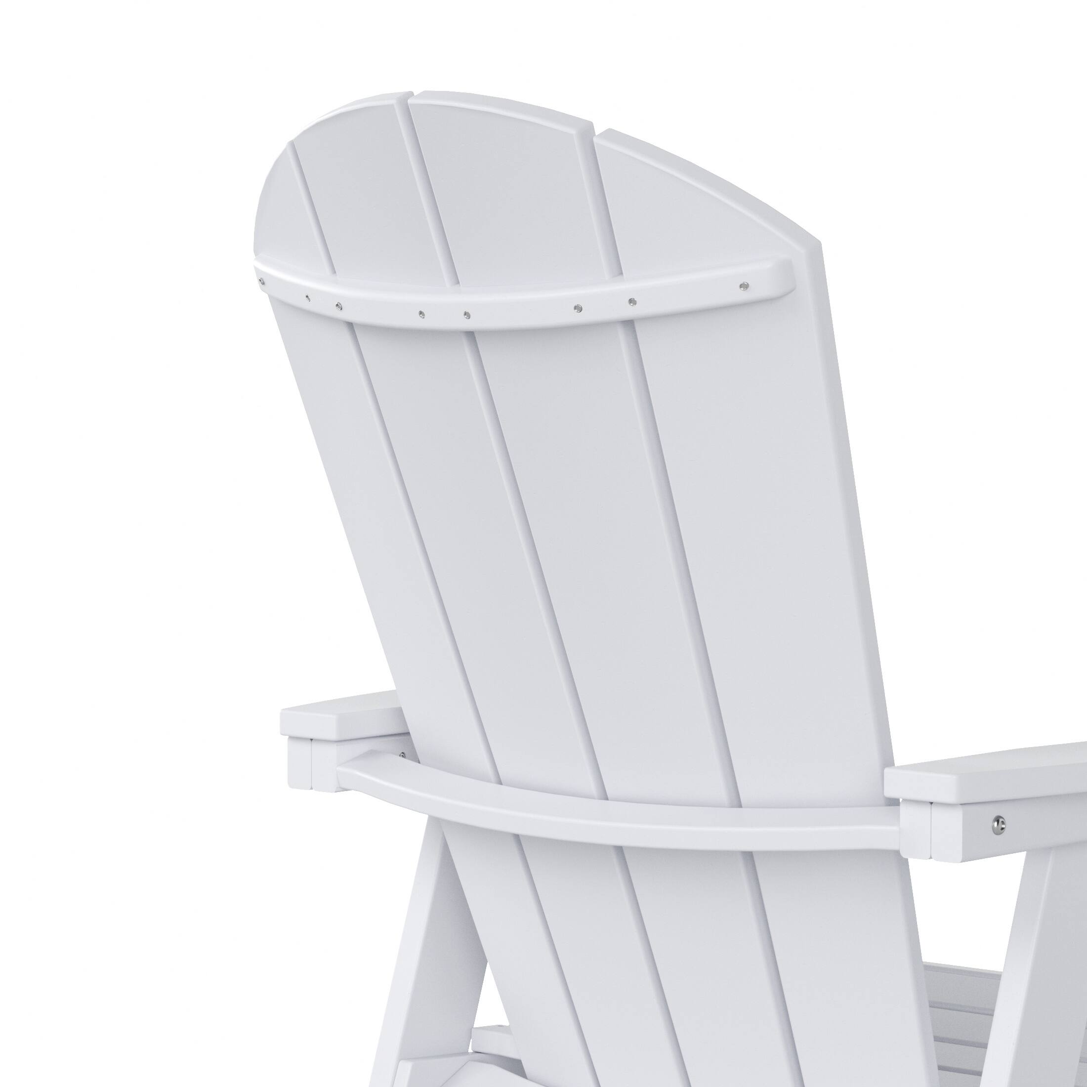 Alt View 7. WestinTrends - WestinTrends Malibu Outdoor Patio HDPE Plastic Adirondack Dining Chair - White.