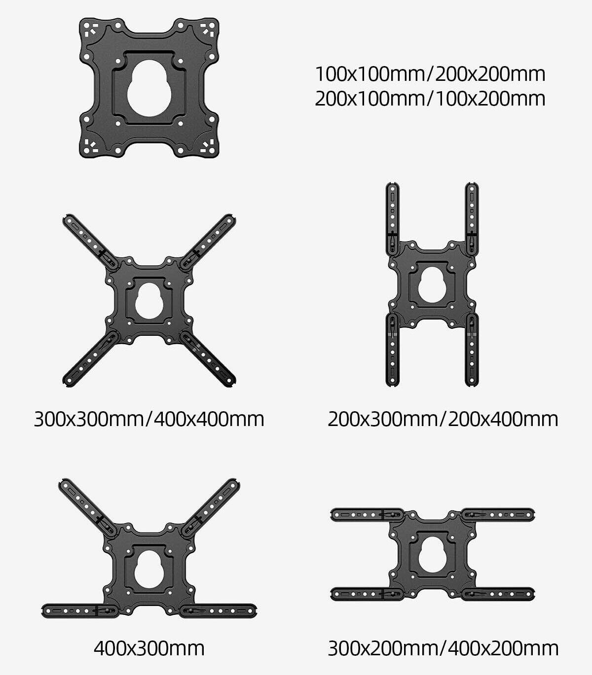 100x100mm/200x200mm  
200x100mm/100x200mm  
300x300mm/400x400mm  
200x300mm/200x400mm  
400x300mm  
300x200mm/400x200mm