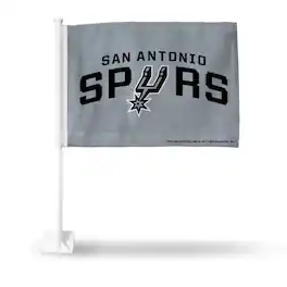 Rico Industries - San Antonio Spurs NBA 11X14 inch Window Mount 2-Sided Silver Car Flag - Multi