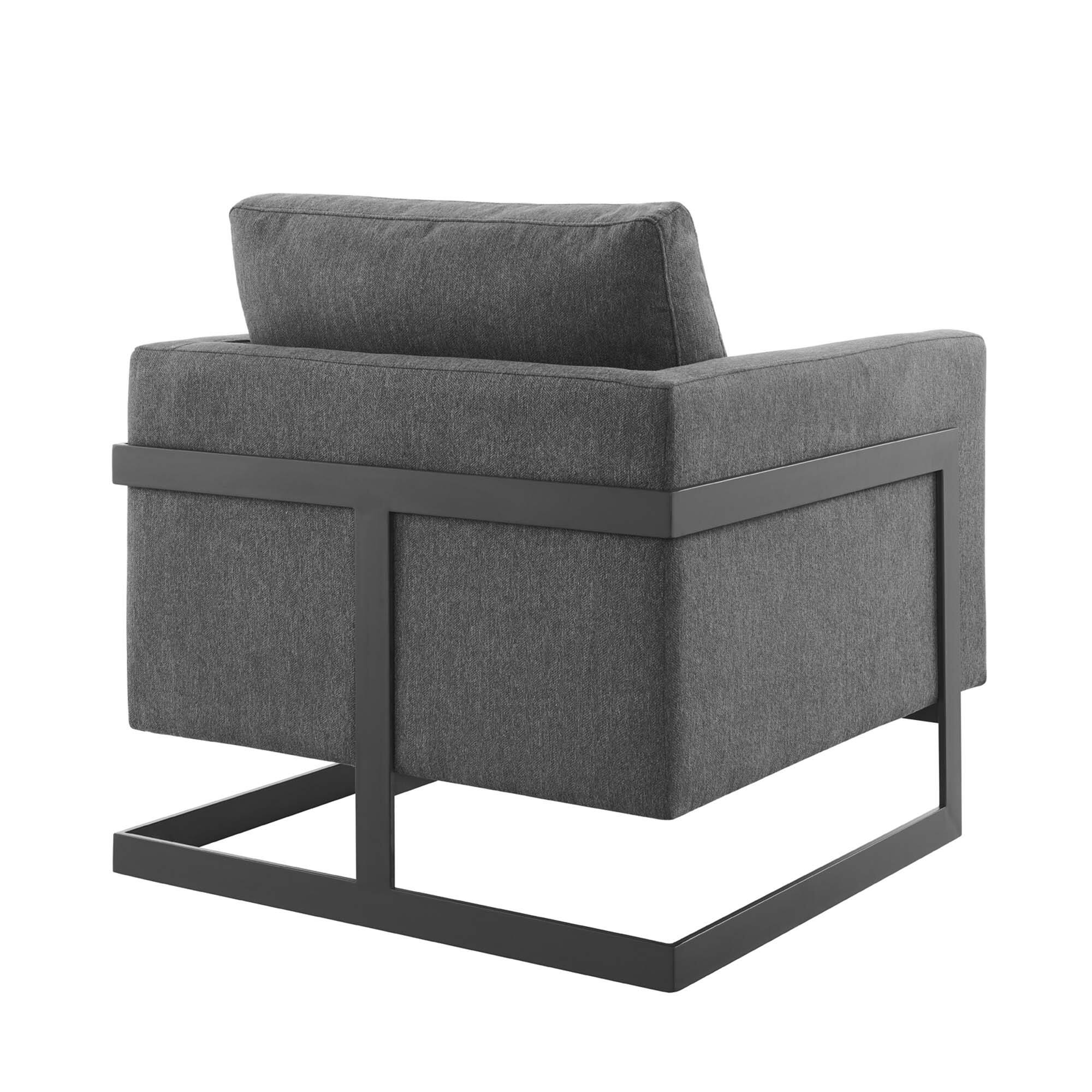 Alt View 2. Modway - Posse Upholstered Fabric Accent Chair by Modway - Black Charcoal.