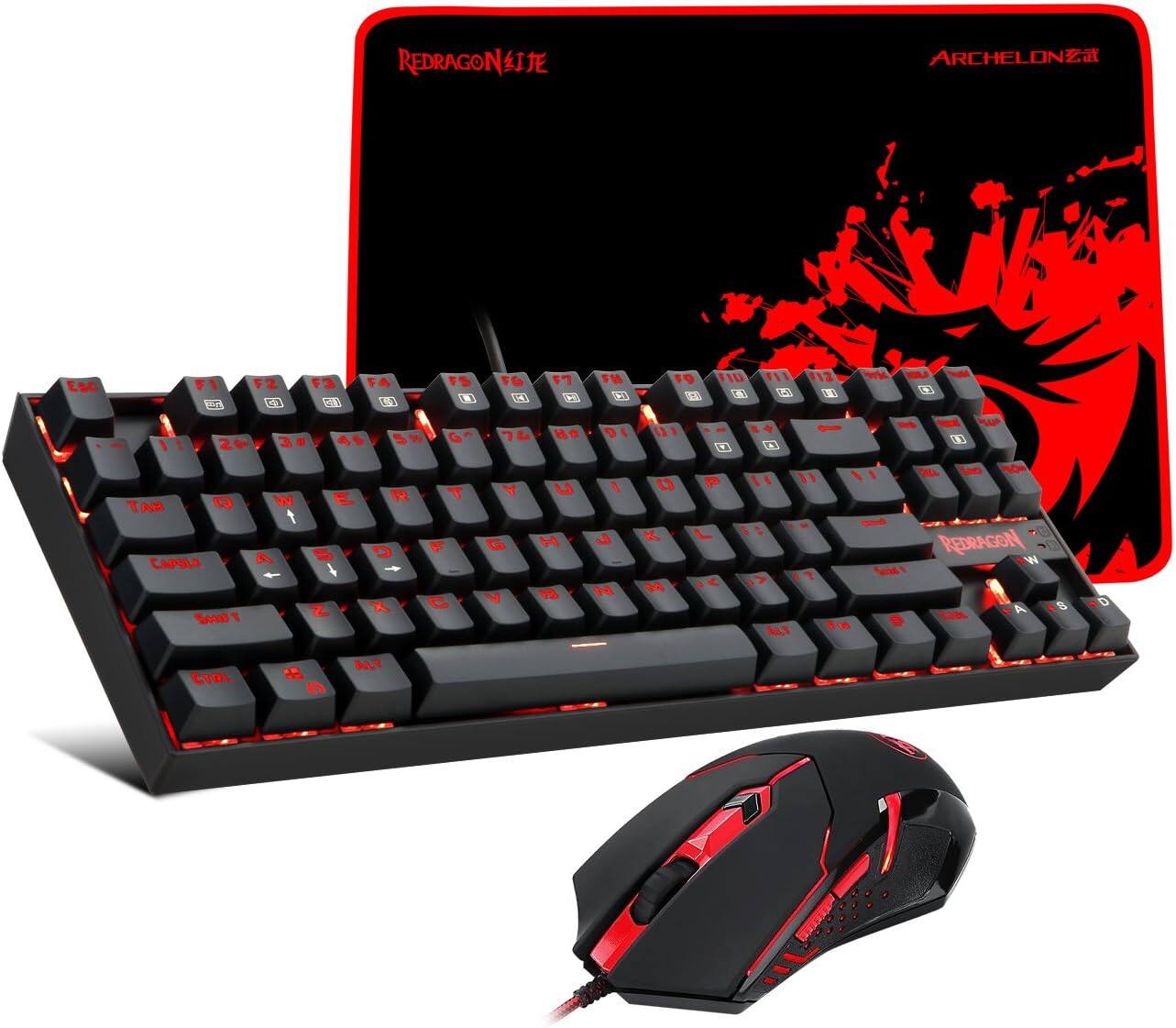 REDRAGON - K552 Gaming Keyboard/Mouse & Mouse Pad - Black