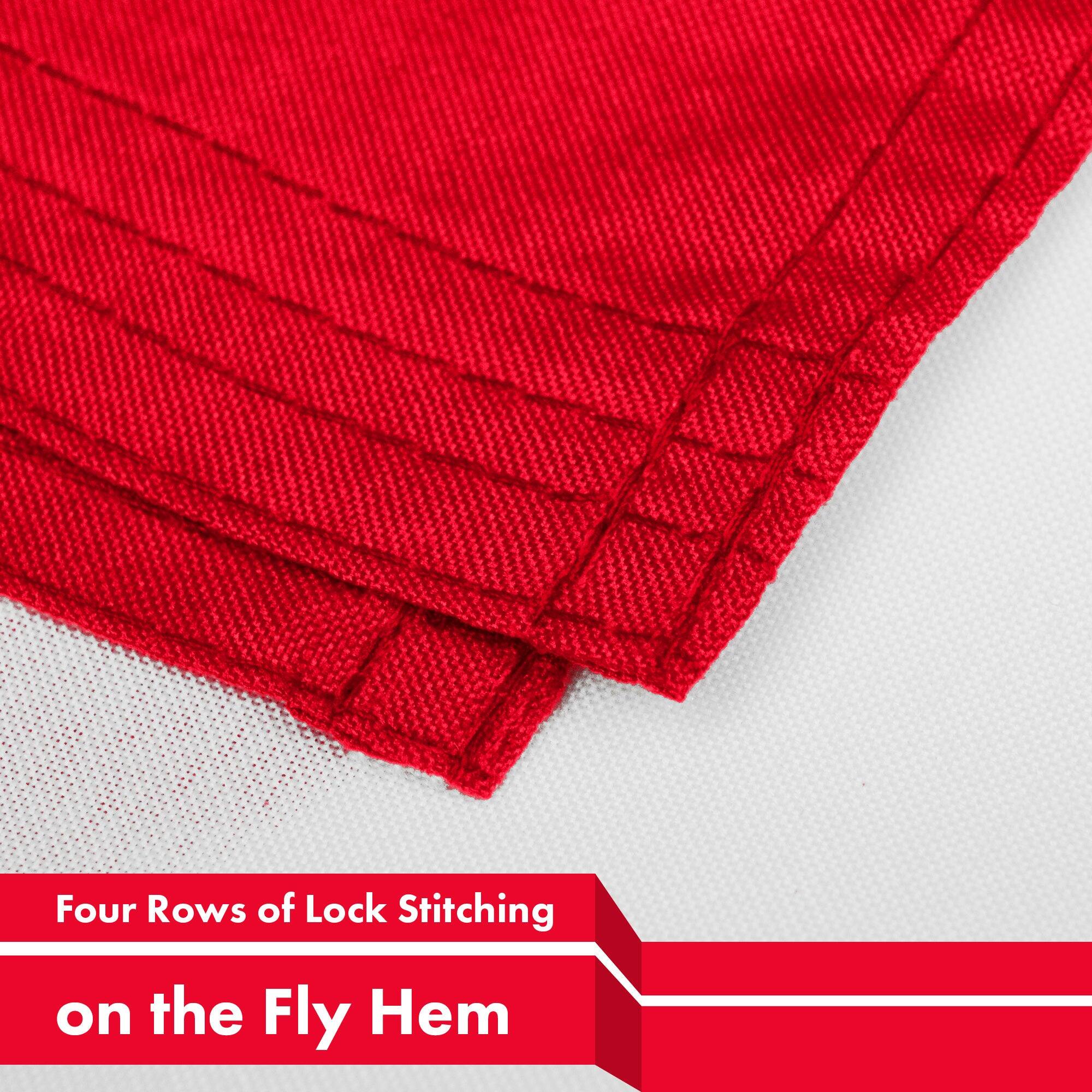 Four Rows of Lock Stitching on the Fly Hem