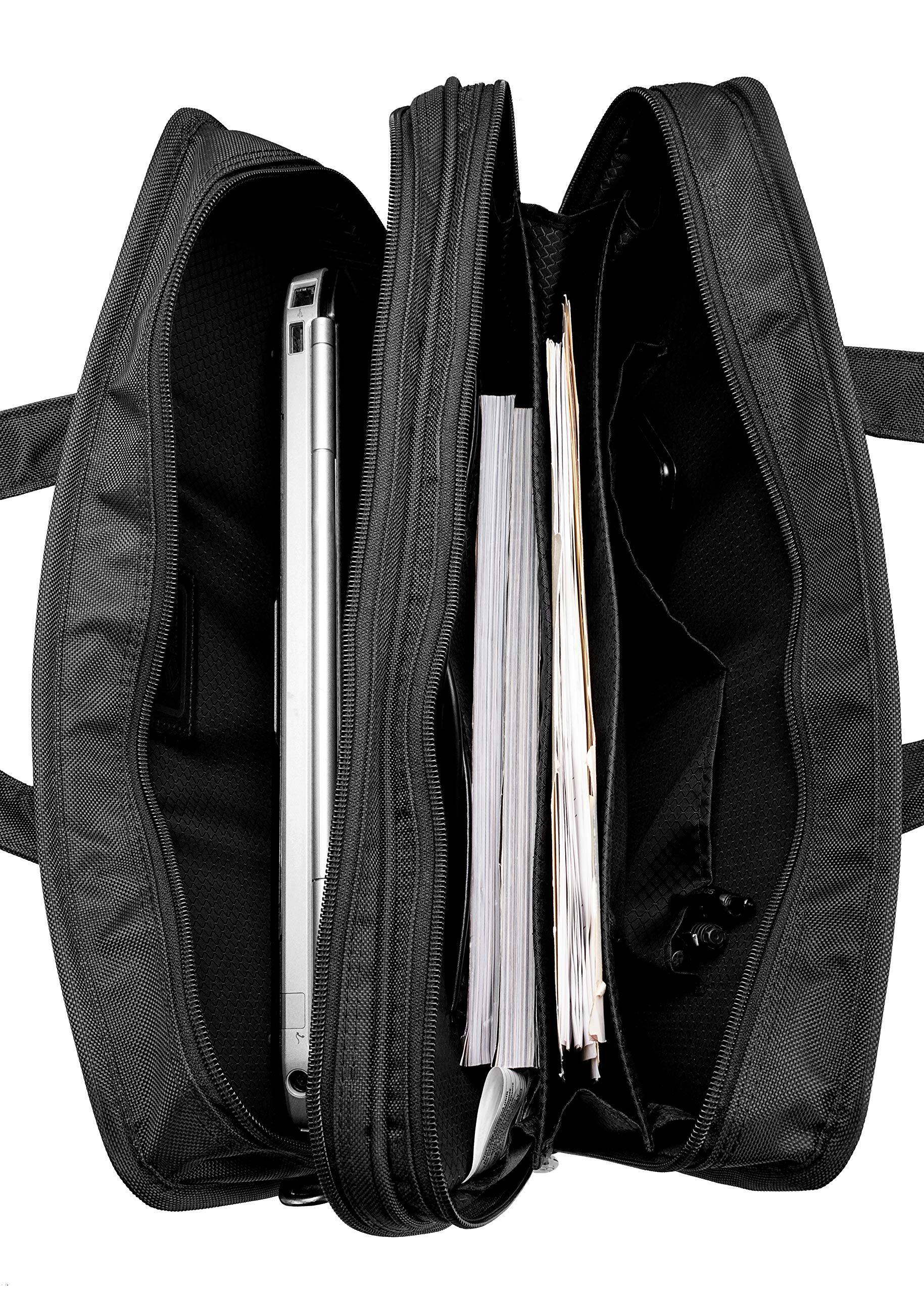 Alt View 7. McKleinUSA - 15-inch Double-Compartment Laptop Briefcase Model 58435 P Series Hubbard Tech-Lite Ballistic Nylon - Black.