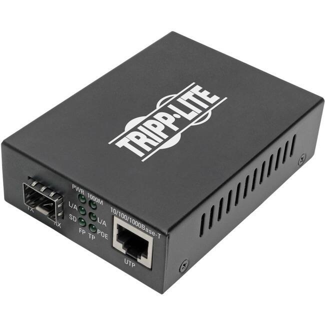 TRIPP-LITE PWR 1000M  
10/100/1000Base-T  
TX RX  
L/A SD FP TP POE  
UTP