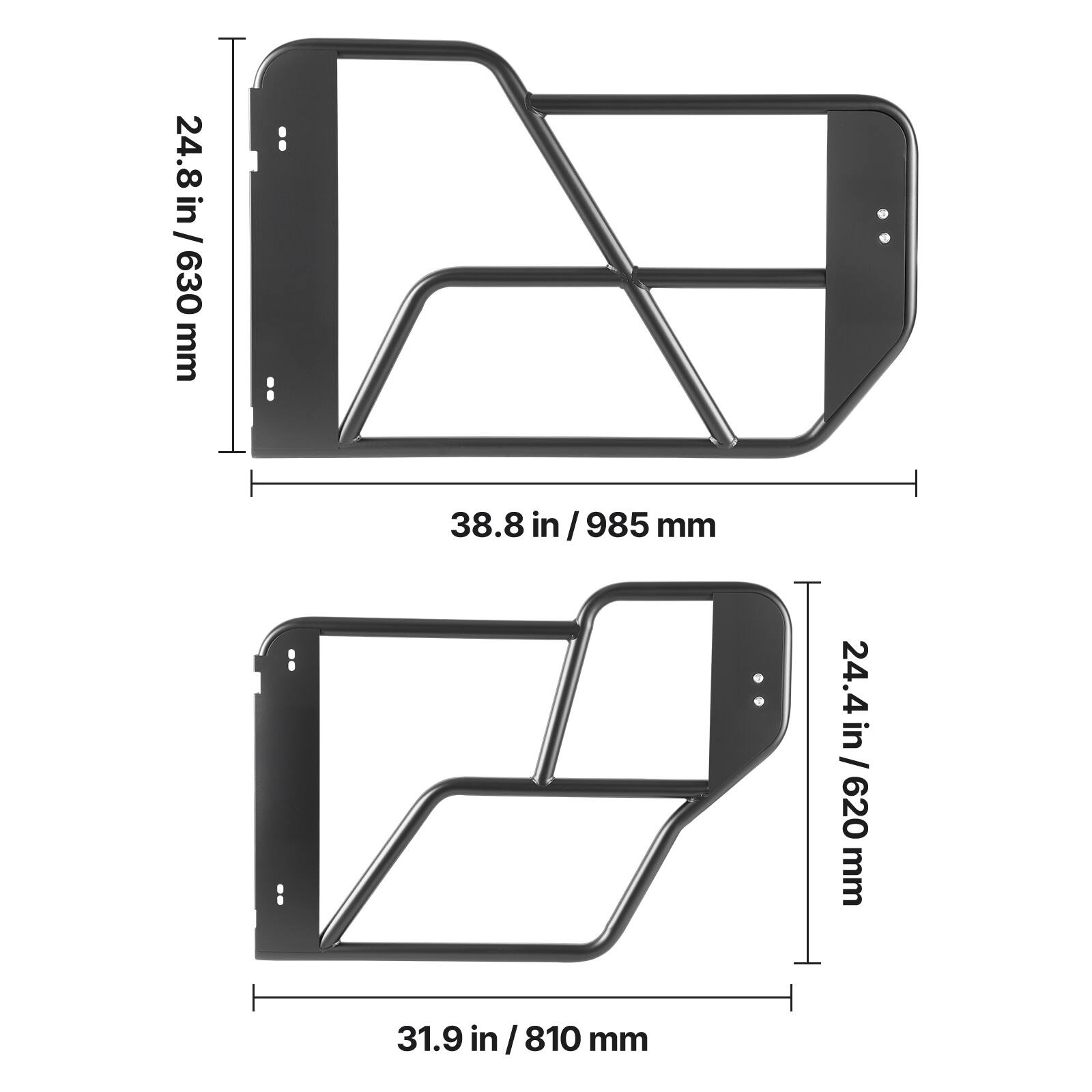 24.8 in / 630 mm  
38.8 in / 985 mm  
24.4 in / 620 mm  
31.9 in / 810 mm