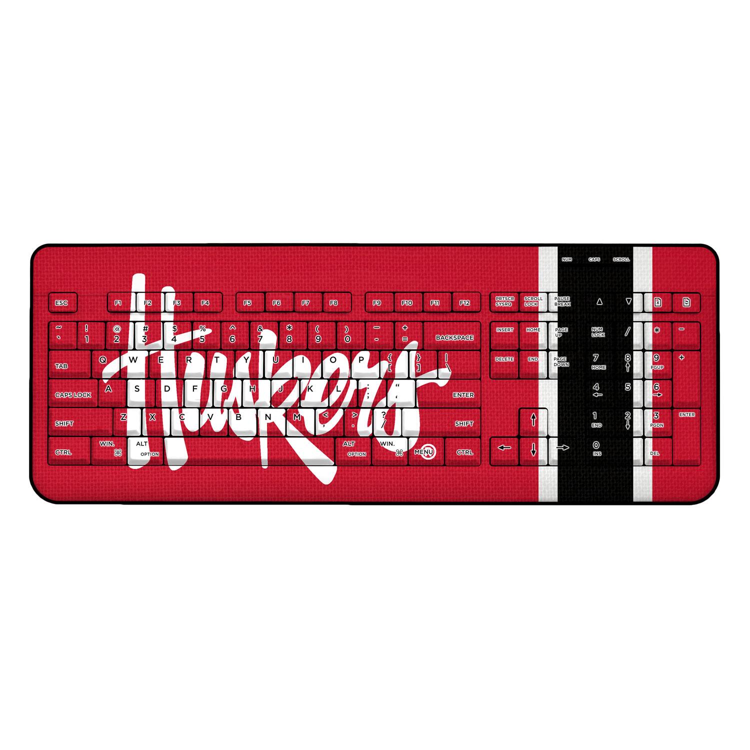 Keyscaper - Nebraska Huskers Wireless USB Keyboard - Multicolor