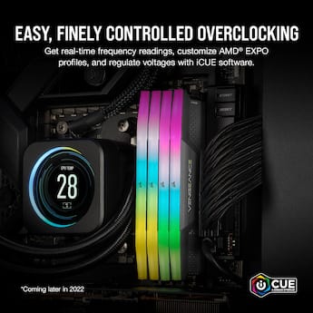 CORSAIR VENGEANCE RGB 64GB (2 x 32GB) DDR5 6000MHz Z30 AMD EXPO CORSAIR VENGEANCE RGB 64GB (2 x 32GB) DDR5 6000MHz Z30 AMD EXPO