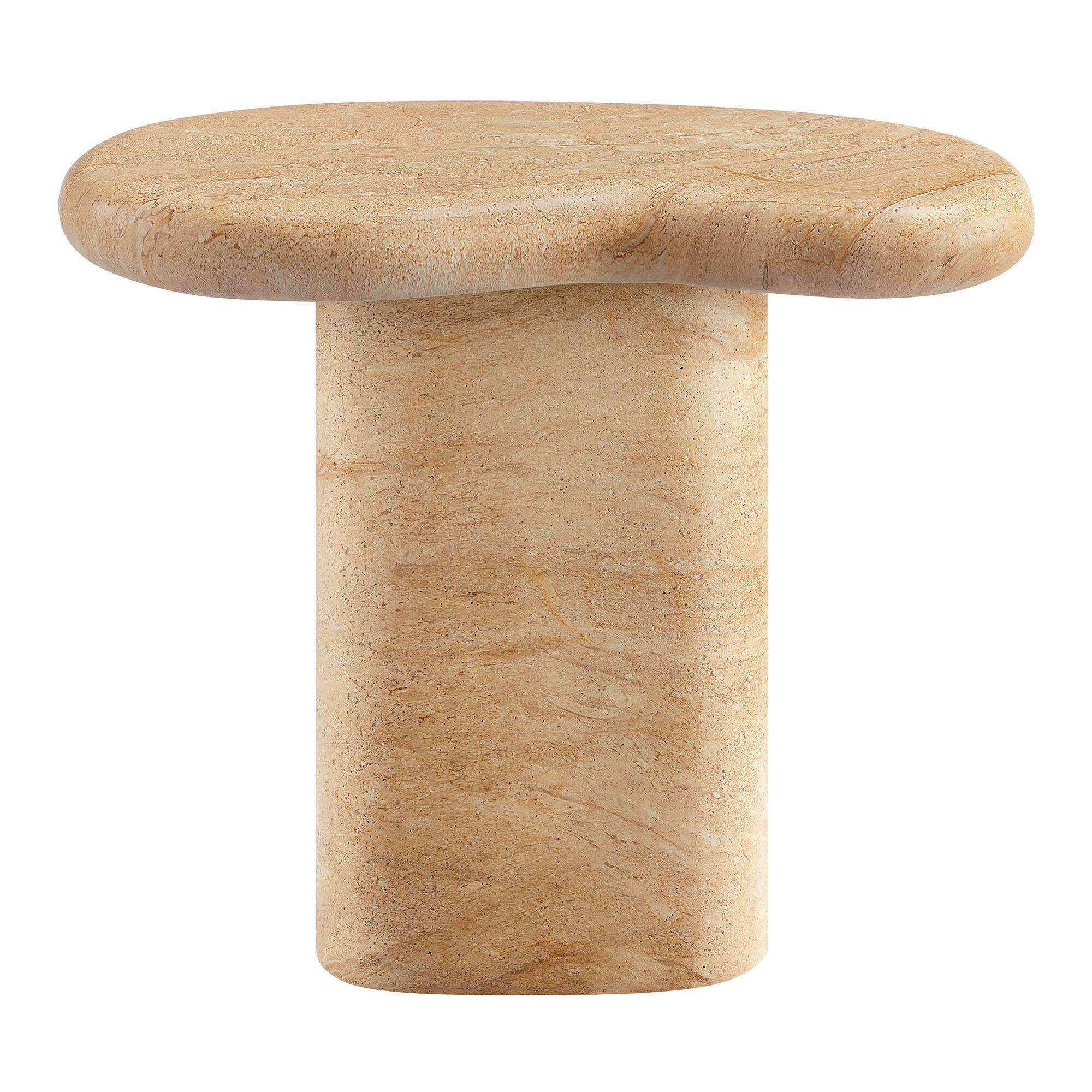 Alt View 7. Modway - Elowen Indoor - Outdoor Patio Textured Faux Travertine Side Table by Modway - Travertine.