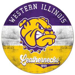 Jardine - Western Illinois Leathernecks 20'' x 20'' Retro Logo Circle Sign - Purple