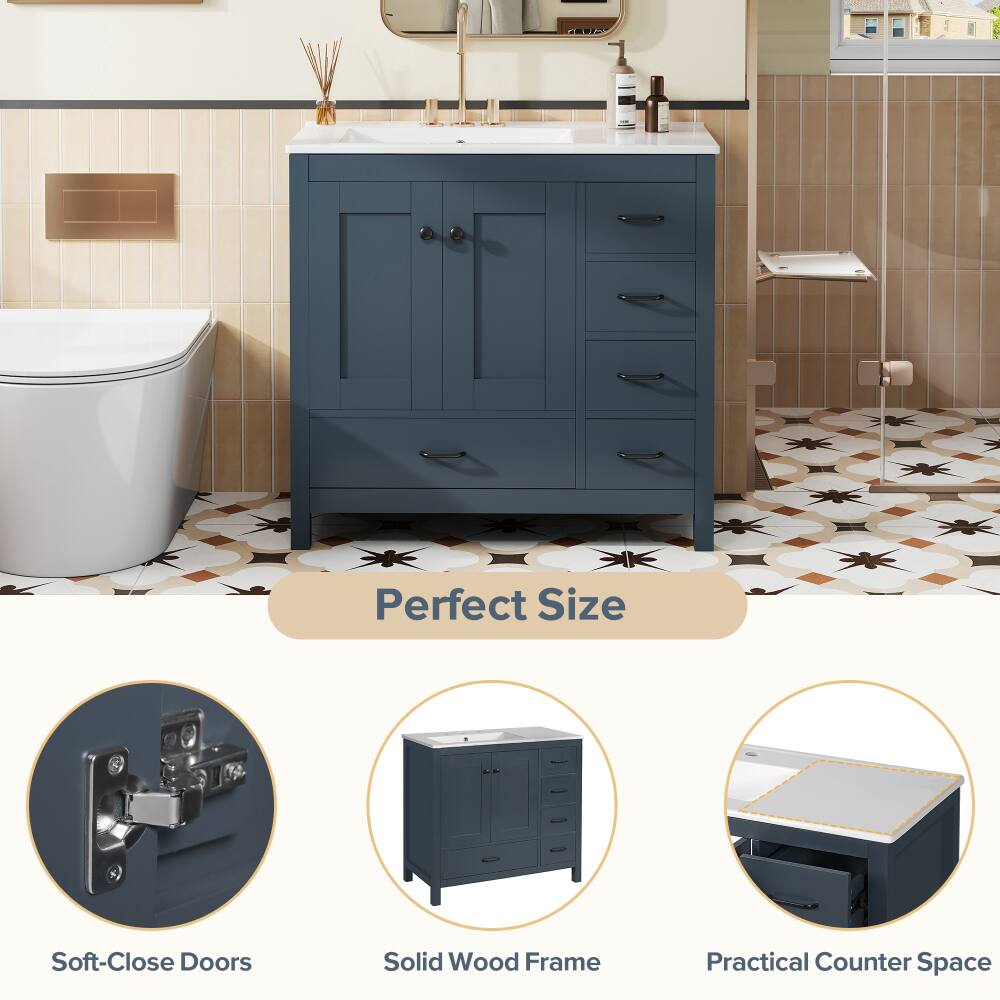 29 Perfect Size Soft-Close Doors Solid Wood Frame Practical Counter Space
