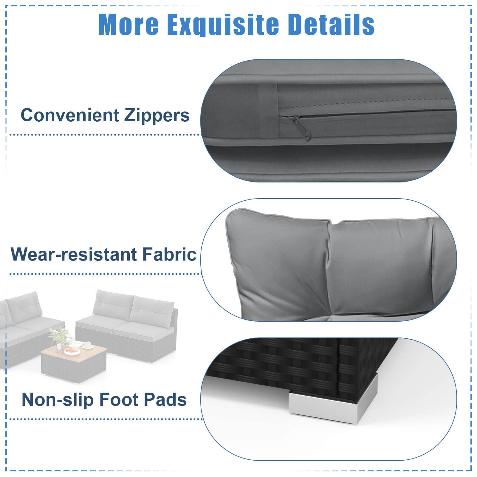 More Exquisite Details
Convenient Zippers
Wear-resistant Fabric
Non-slip Foot Pads
