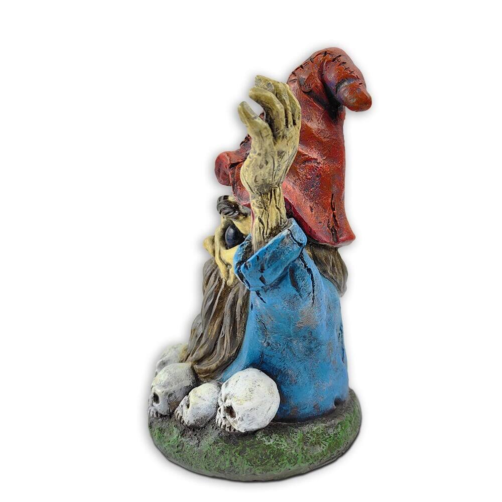 Alt View 2. OrnamentallyYou - Zombie Gnome Garden Statue, 8" Outdoor Halloween Figurine Yard Decoration - Orange.