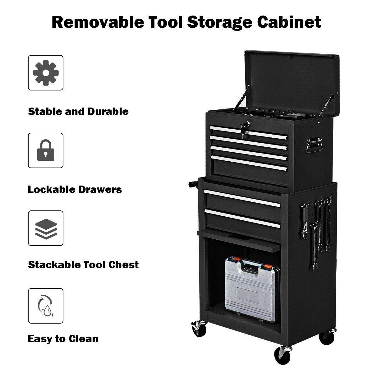 Removable Tool Storage Cabinet

- Stable and Durable
- Lockable Drawers
- Stackable Tool Chest
- Easy to Clean