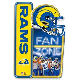 Open Road Brands - Los Angeles Rams 13" x 19.5" Fan Zone Metal Sign - Blue
