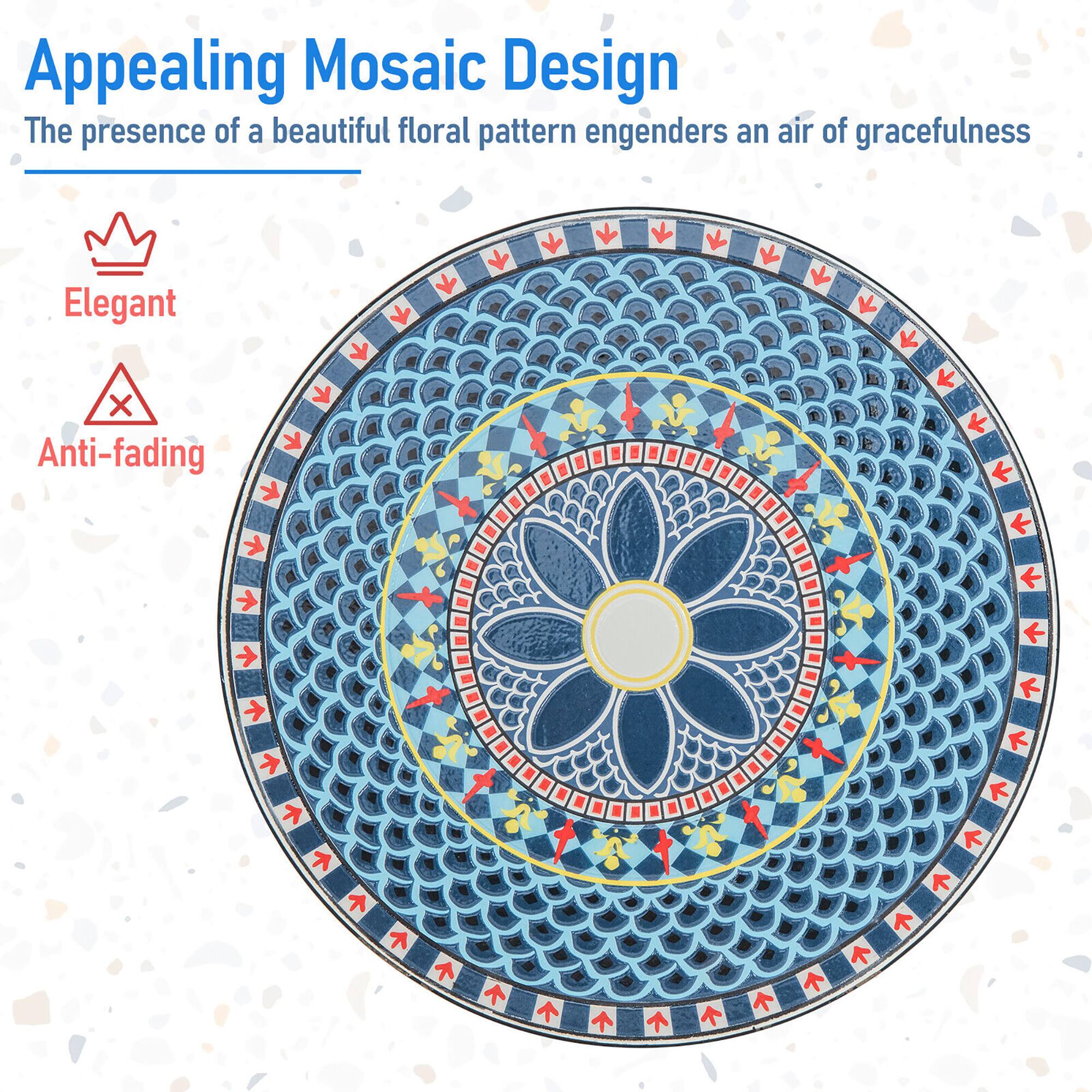 Appealing Mosaic Design  
The presence of a beautiful floral pattern engenders an air of gracefulness  

Elegant  
Anti-fading