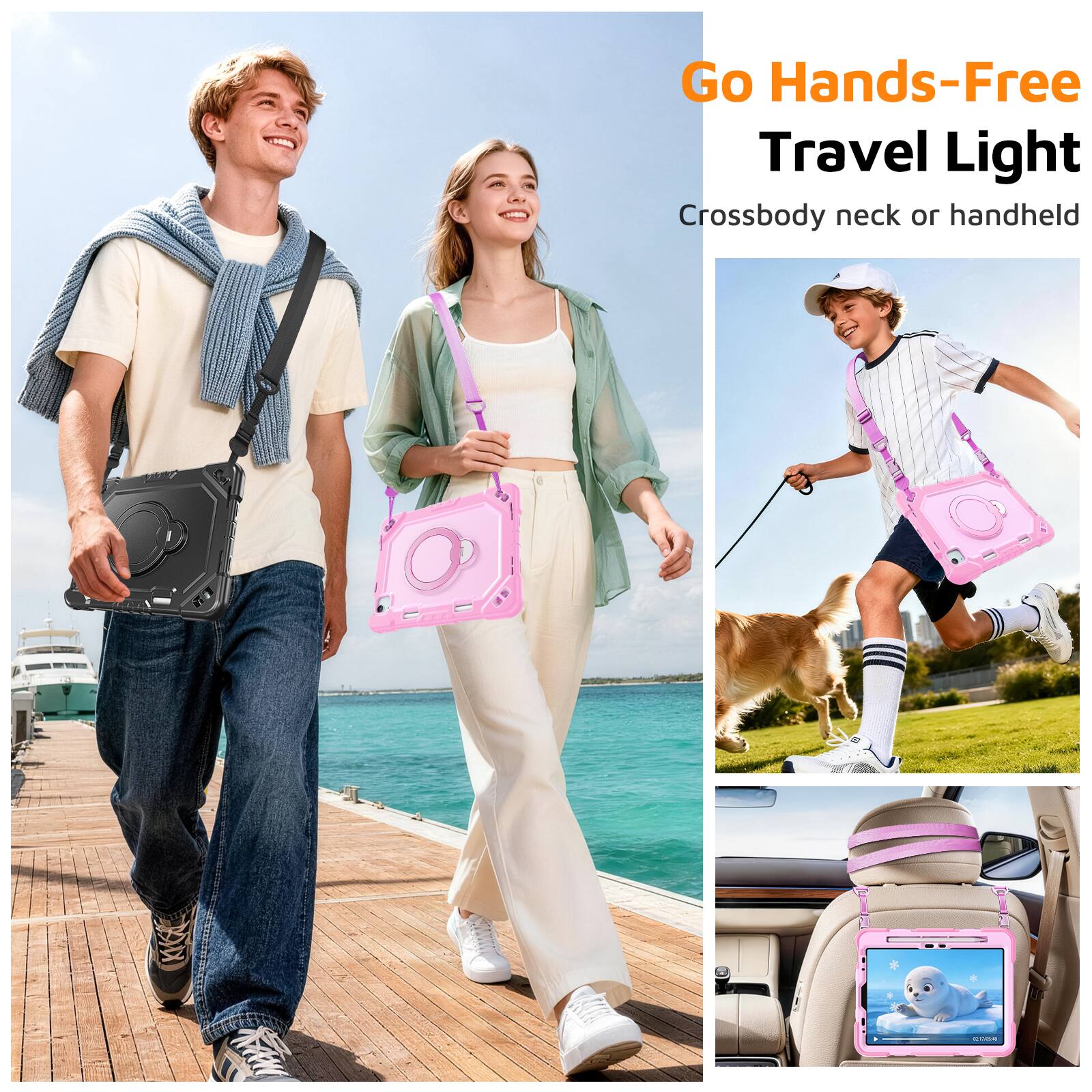 Go Hands-Free  
Travel Light  
Crossbody neck or handheld