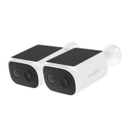 Front. Swann - EVO Solar 2K Wireless Security Camera w 16GB Card - 2 Pack - Black.
