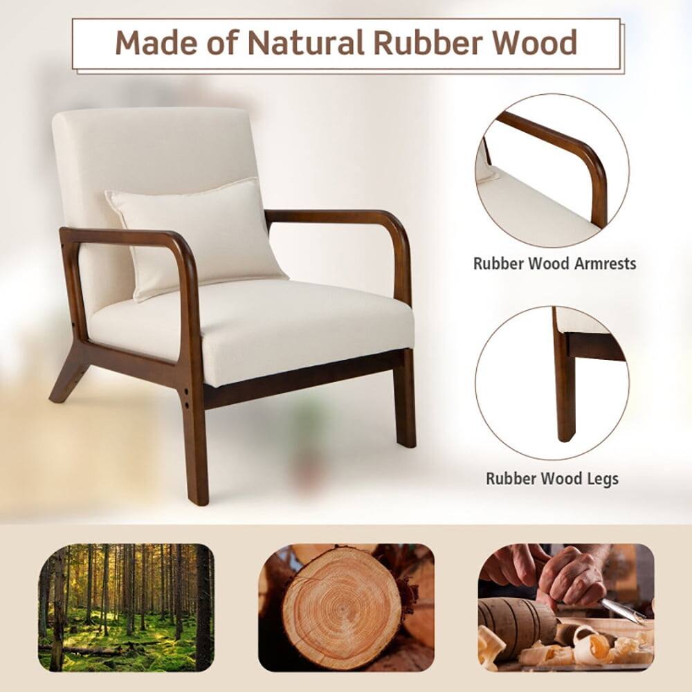 Made of Natural Rubber Wood

- Rubber Wood Armrests
- Rubber Wood Legs
