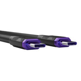 ELO - Link 240W USB4 USB-C to USB-C Cable, 3 ft (1m), 40Gbps Data & Display, TitanWeave Braided Fast Charging - Black - Black, Purple