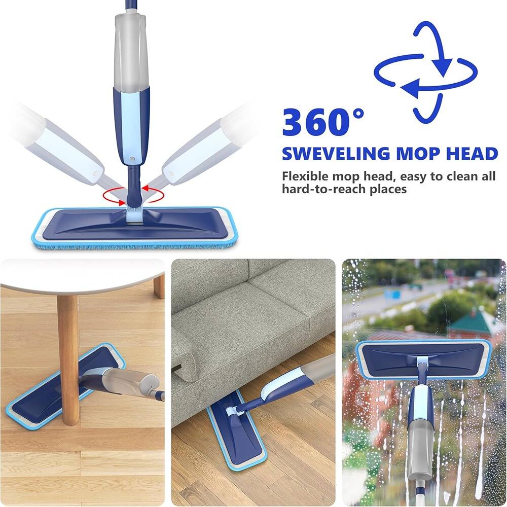 360° SWEVELING MOP HEAD  
Flexible mop head, easy to clean all hard-to-reach places