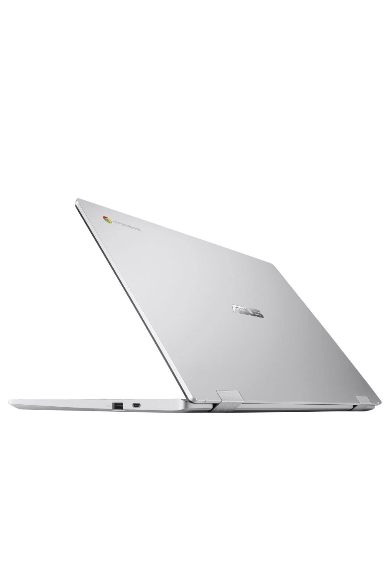 Alt View 3. ASUS - Chromebook CX1 15.6" FHD Intel Celeron N4500 1.1 GHz up to 2.8 GHz 4GB 64GB eMMC ChromeOS Laptop - Silver.