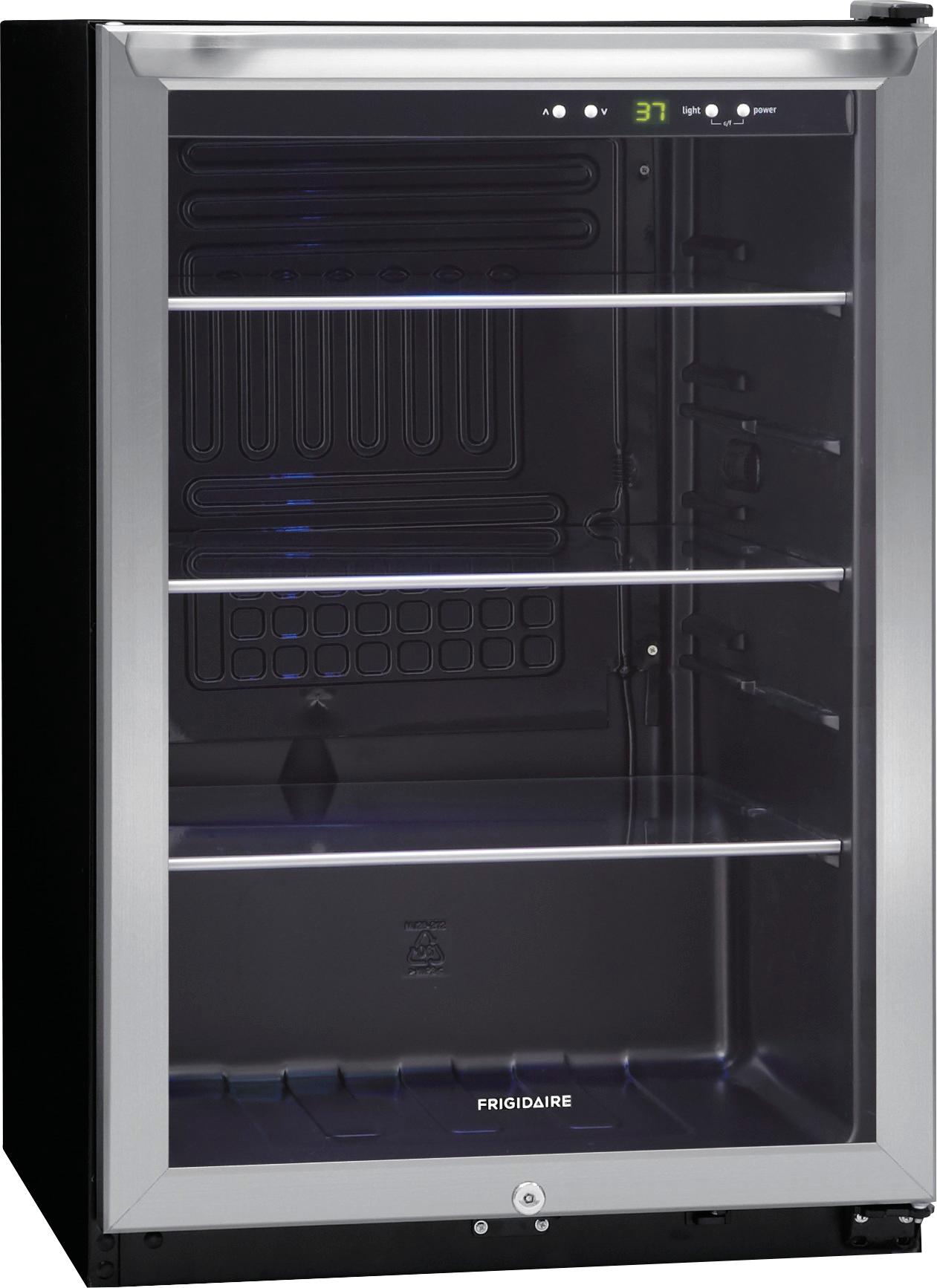 Angle View: Frigidaire - 138-Can Beverage Center - Stainless Steel