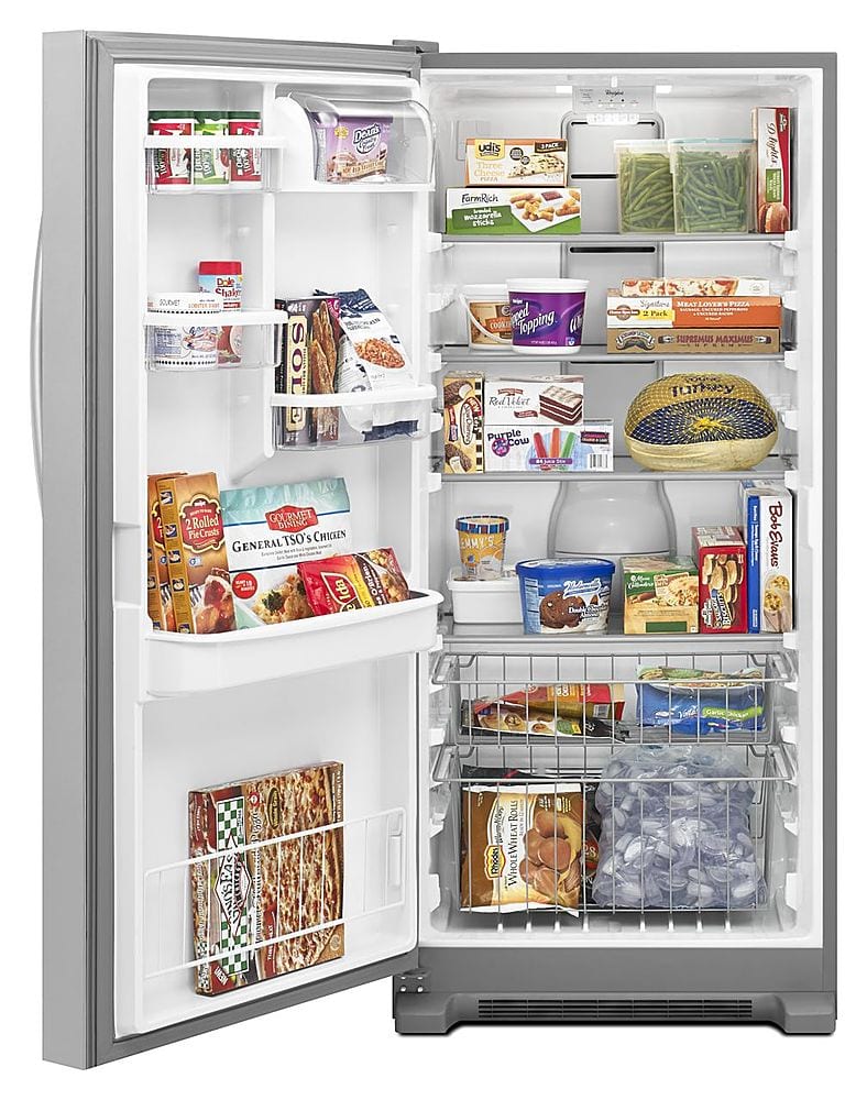 Alt View 13. Whirlpool - SideKicks 17.7 Cu. Ft. Frost-Free Upright Freezer - Monochromatic Stainless Steel.