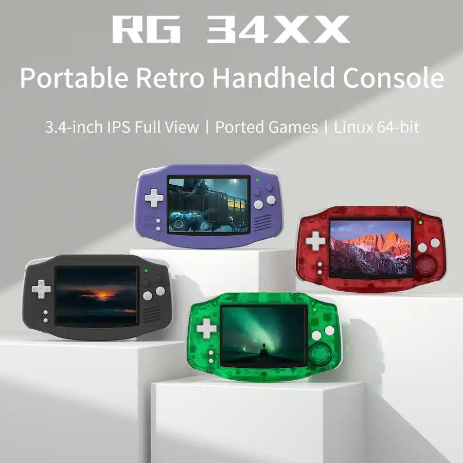 Handheld Retro Game Console with 3.4 Inch IPS Screen and Vibration ...