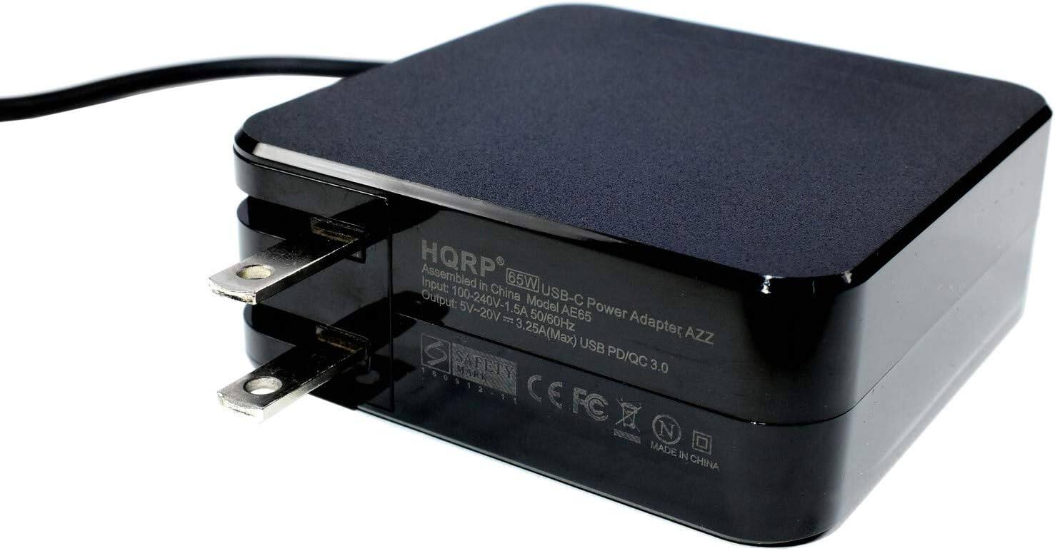 HQRP Assembled 65W  
Input: 100-240V-1.5A 5V-20V  
Output: USB-C  
Model: Power 2  
50/60Hz  
AE65  
3.25A (Max)  
Adapter AZZ  
USB SAFETY PD/QC 3.0  
180912  
MARK CEFCA  
MADE IN CHINA