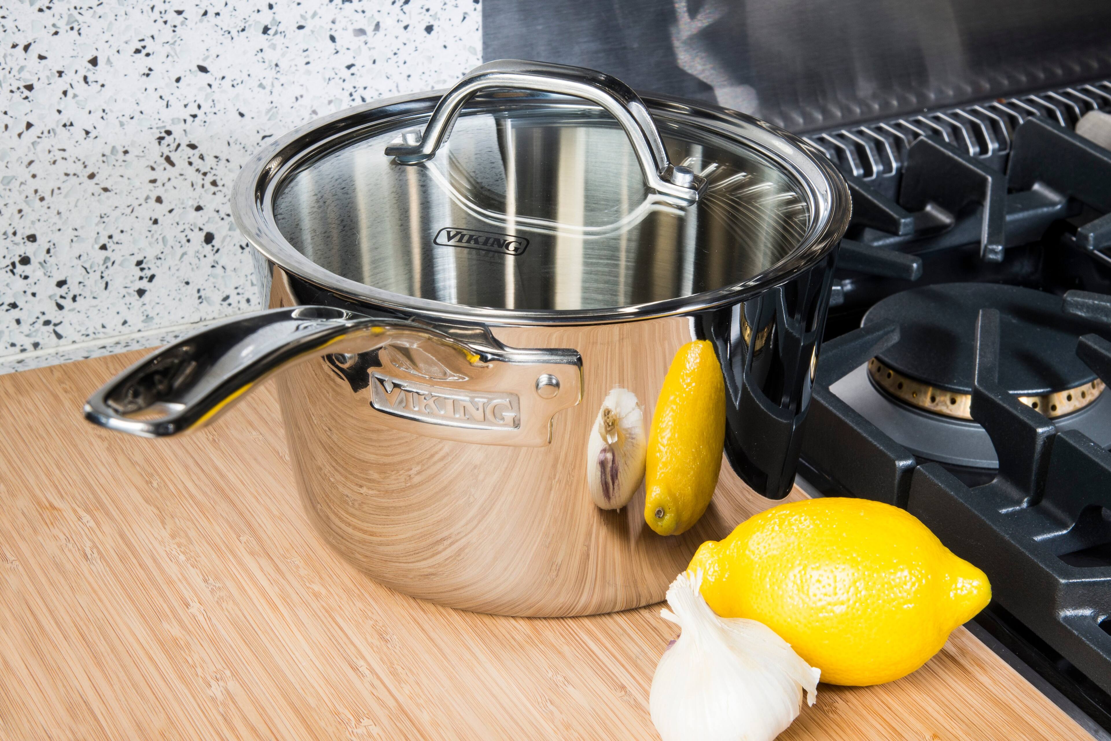 Alt View 31. Viking - Contemporary 3 Ply 10 Piece Cookware Set- Mirror - Stainless Steel.