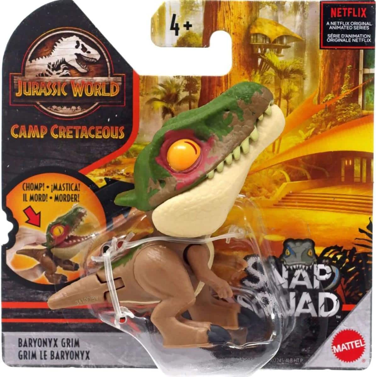 Mattel - Jurassic World 2 Inch Snap Squad Figure | Baryonyx - Orange