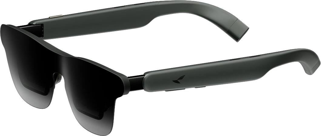 Front. RayNeo - GT Max AR Glasses with Lens Shade - Up to 307 inch Dolby Vision Display, Head Tracked Spatial Audio - Black in Medium.